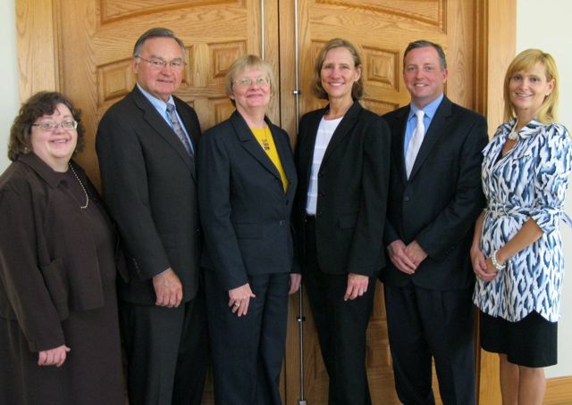 On hand for the Madison County Bar Association's Pro Bono Luncheon were (from left) Judge Barbara Crowder, Justice Lloyd Karmeier, Lois Wood, Joan Spiegel, Ron Foster and Judge Ann Callis