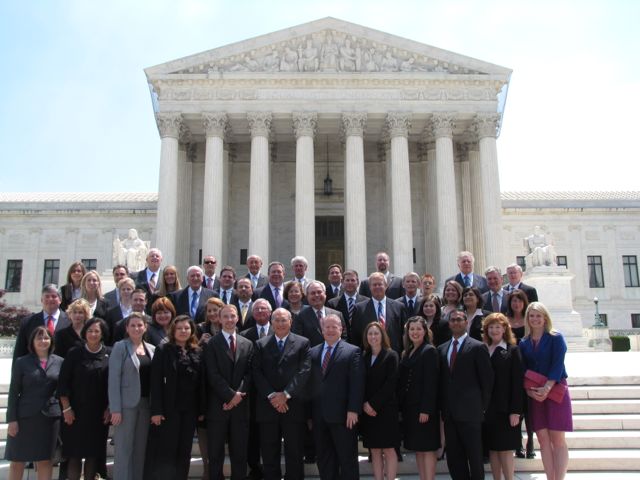 ISBA members stand in front of the U.S. Supreme Court after the June 2011 admission ceremony.