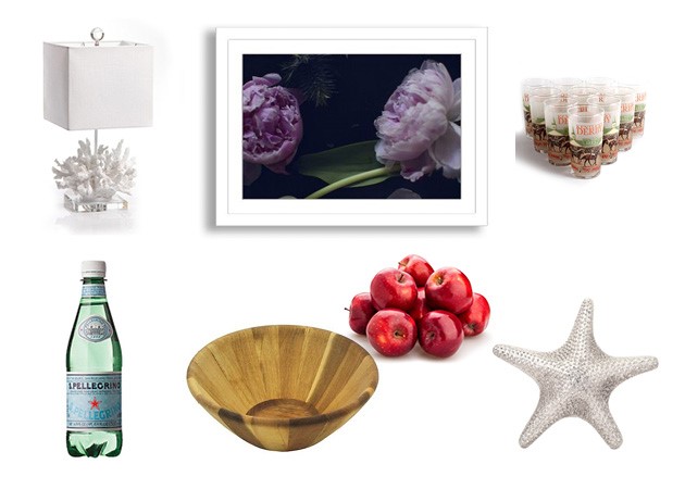 Healthy Goodies - San Pelligrino, fresh fruit in a bowl