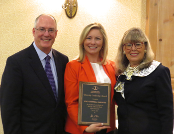 Stacy Campbell-Viamontes (center), 2013 winner of the Diversity Leadership Award.