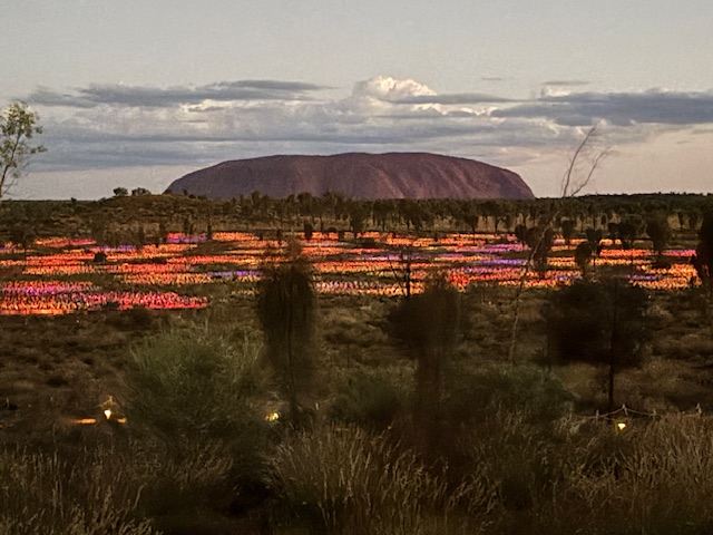 Ayers rock in the distance
