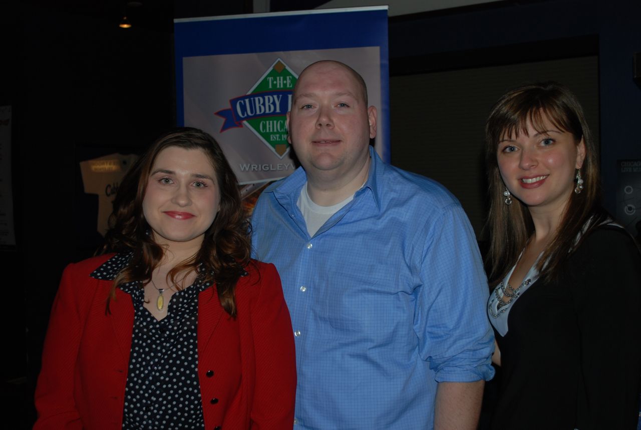 YLD Holiday Party co-chairs Anna Krolikowska and Nathan Lollis with YLD Chair Kelley Gandurski