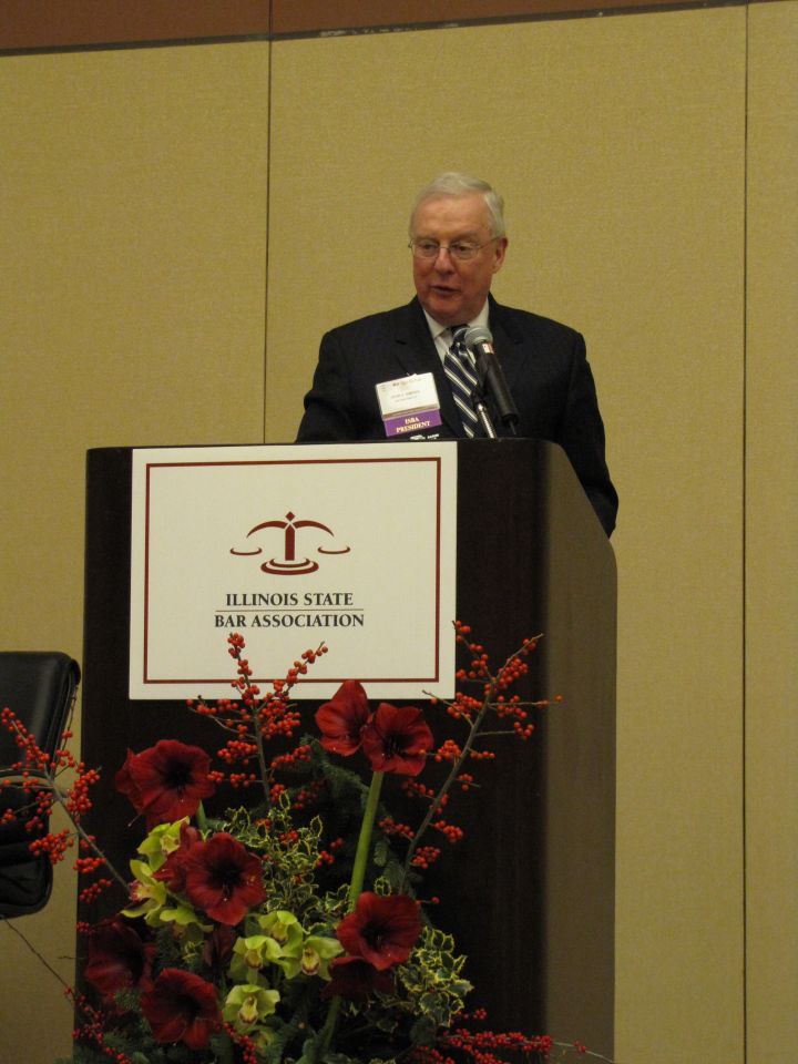 ISBA President John O'Brien makes his opening remarks.