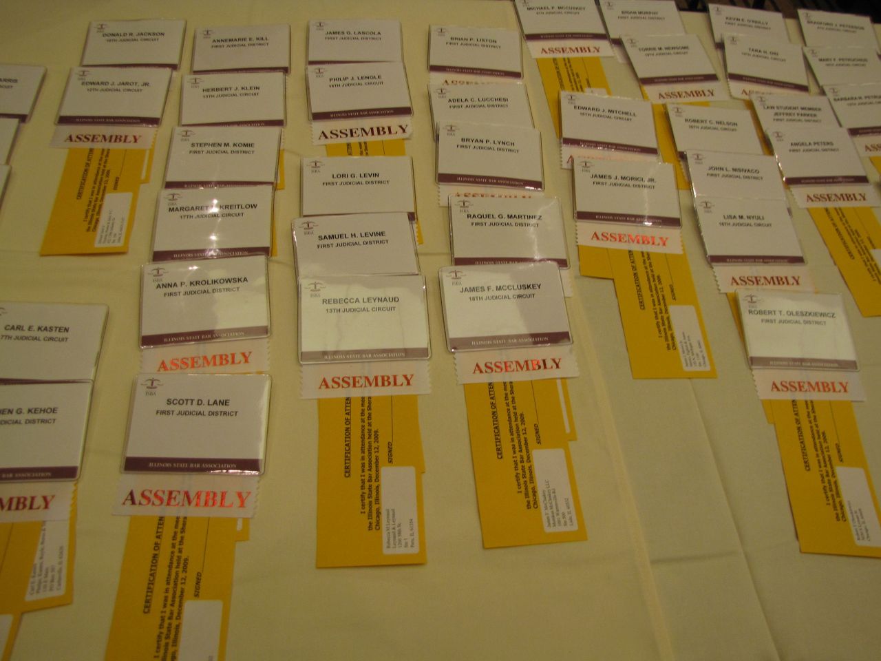 Assembly sign-in table