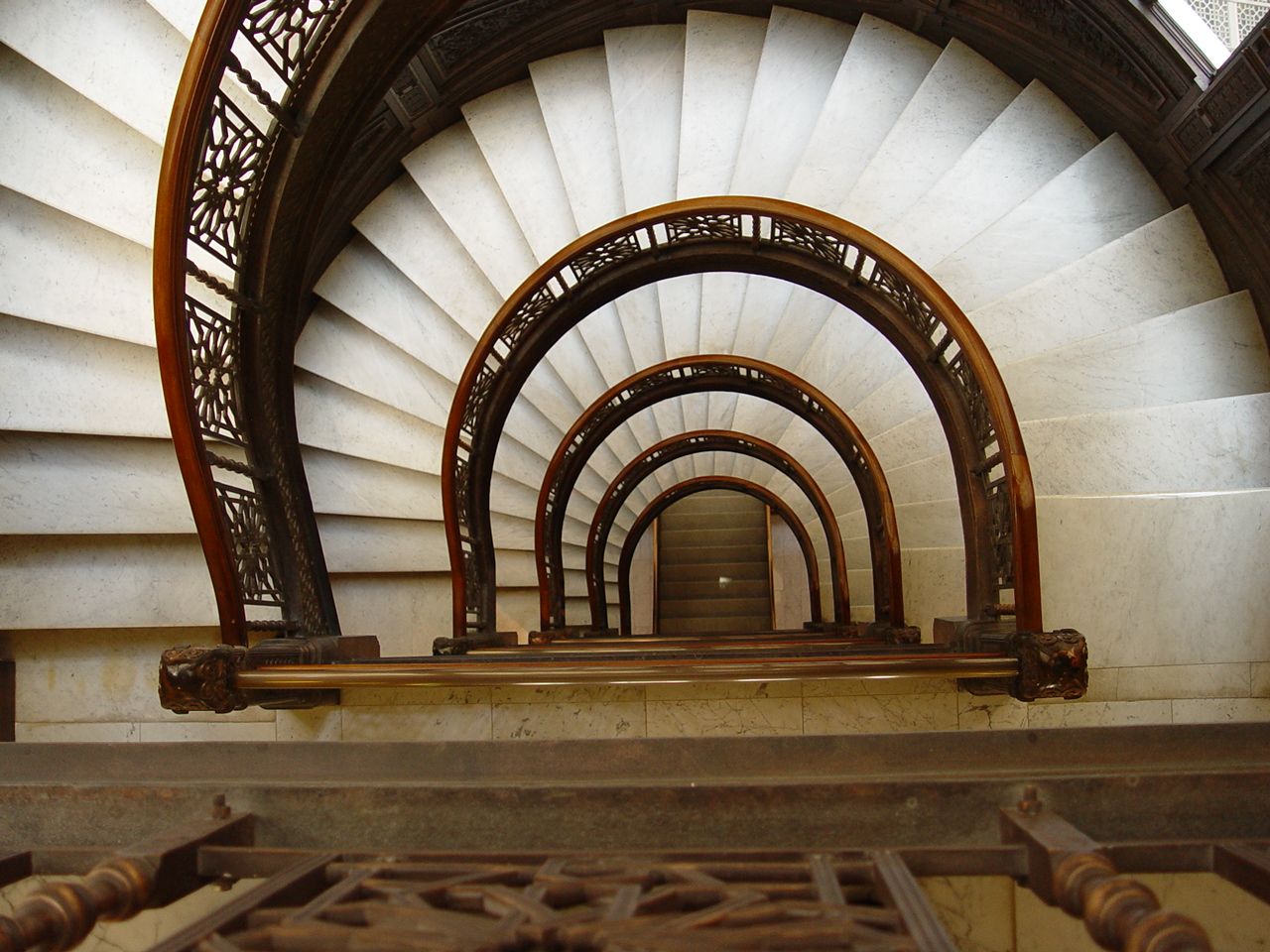 Rookery stair case just outside Bellows' 8th floor offices