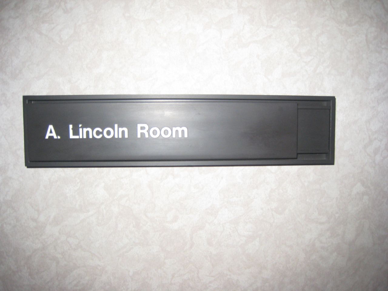 Nameplate for the Abraham Lincoln conference room