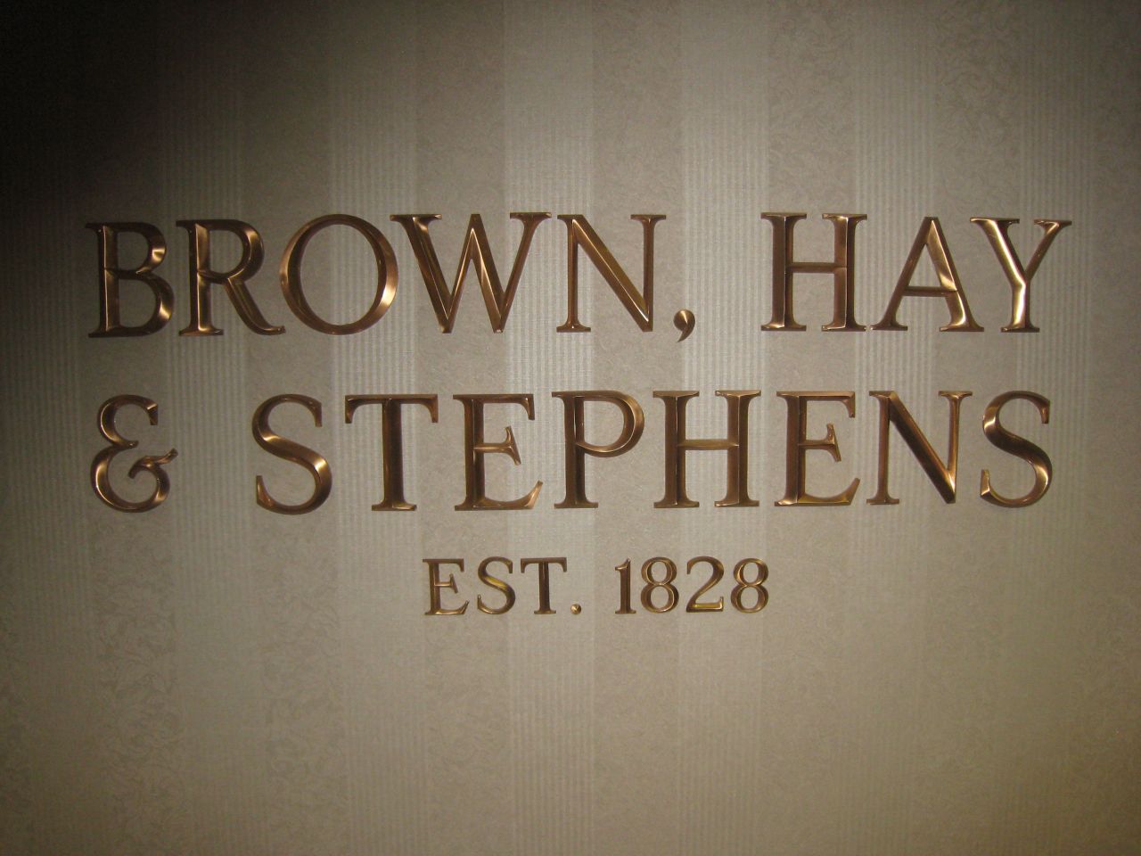 Firm's lobby nameplate