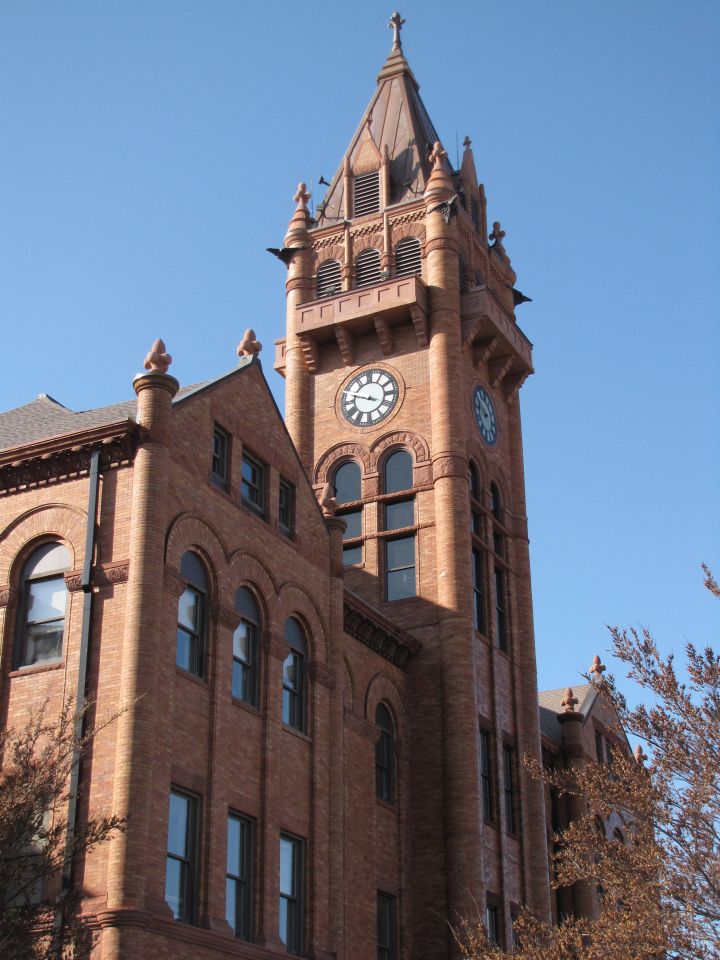 The clock and bell tower of the Champaign County Courthouse recently restored thanks to over $1.1 million raised by local residents.