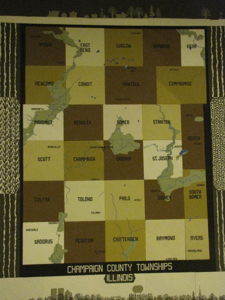 Quilt showing all the townships of Champaign County