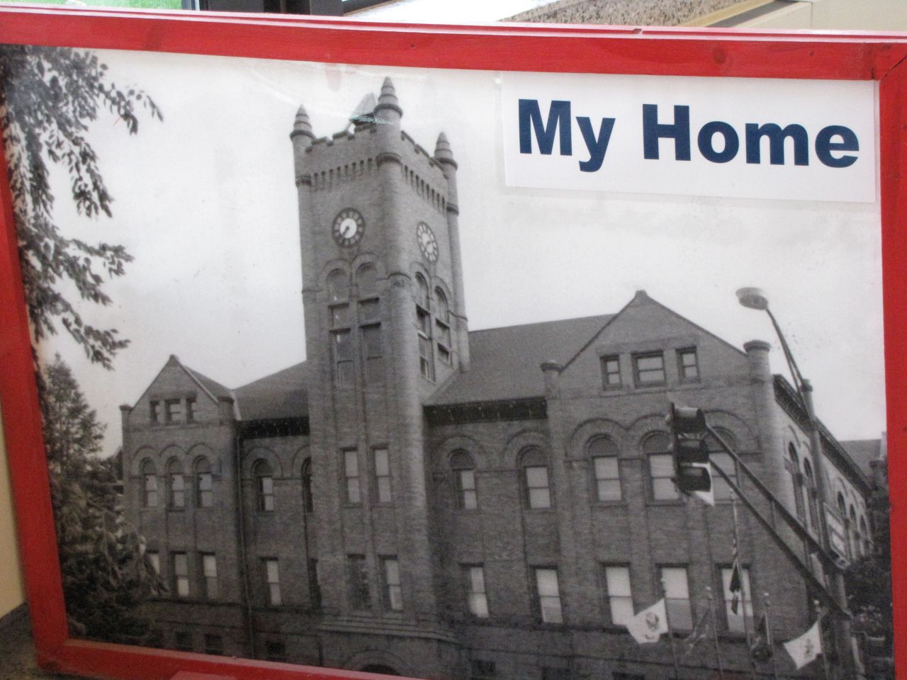 The diminished clock and bell tower after major lightning strikes in 1915, 1931 and 1952.