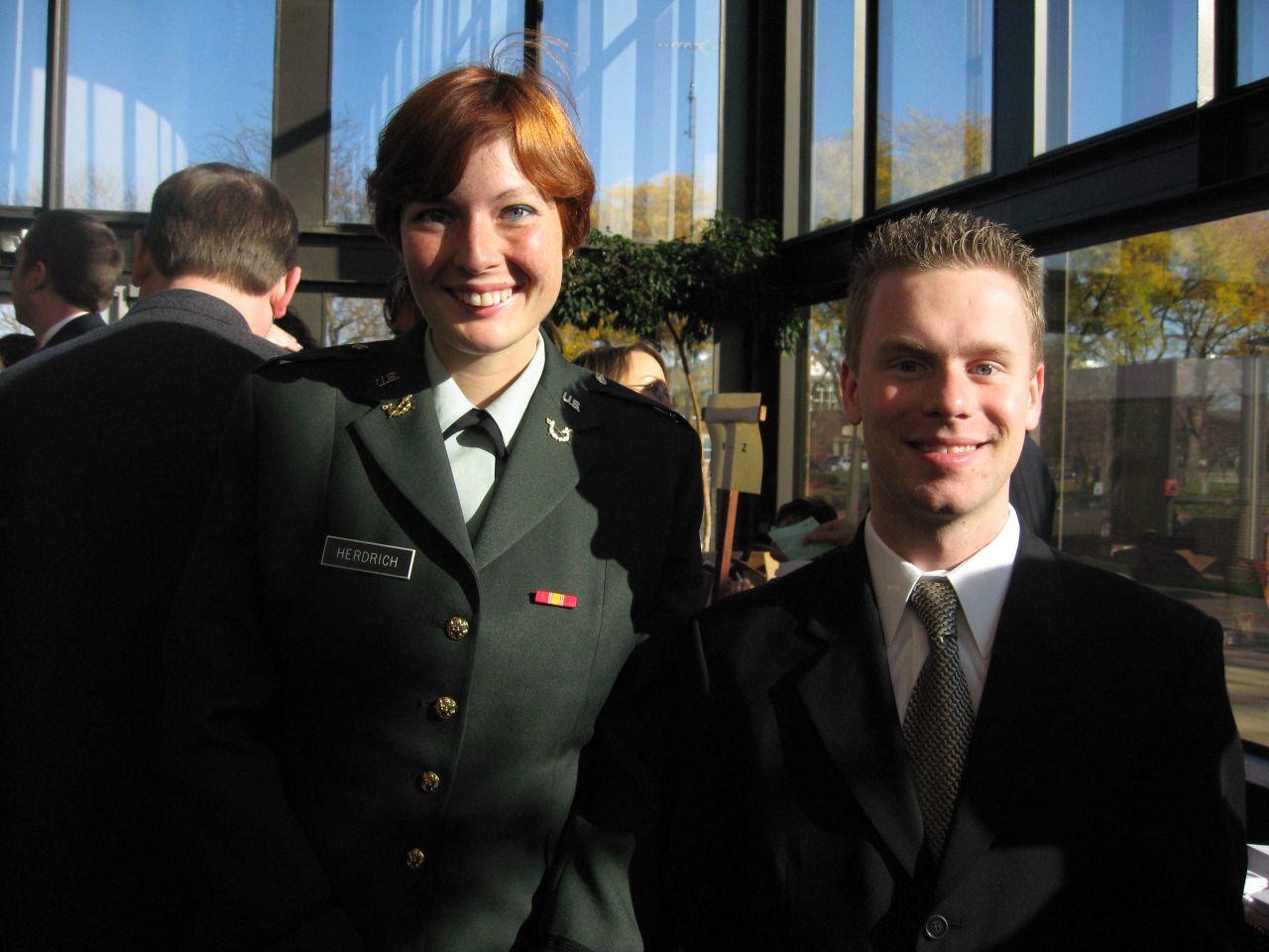 New admittees First Lt. Jessica Herdrich of Carol Stream and Tim Hayden of Addison