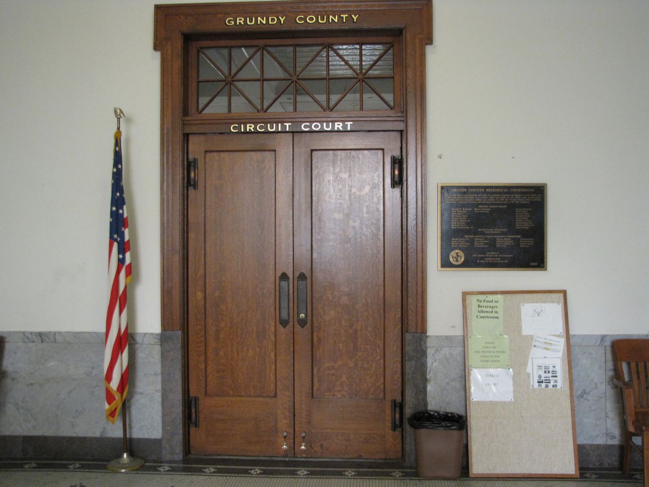 Entrance to Historic Courtroom on 2nd floor