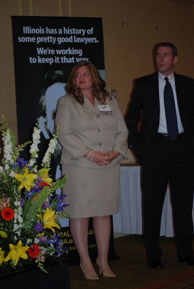 ISBA Young Lawyer of the Year Award winners Elizabeth Nicole Wisley Carrion and Sean Wieber