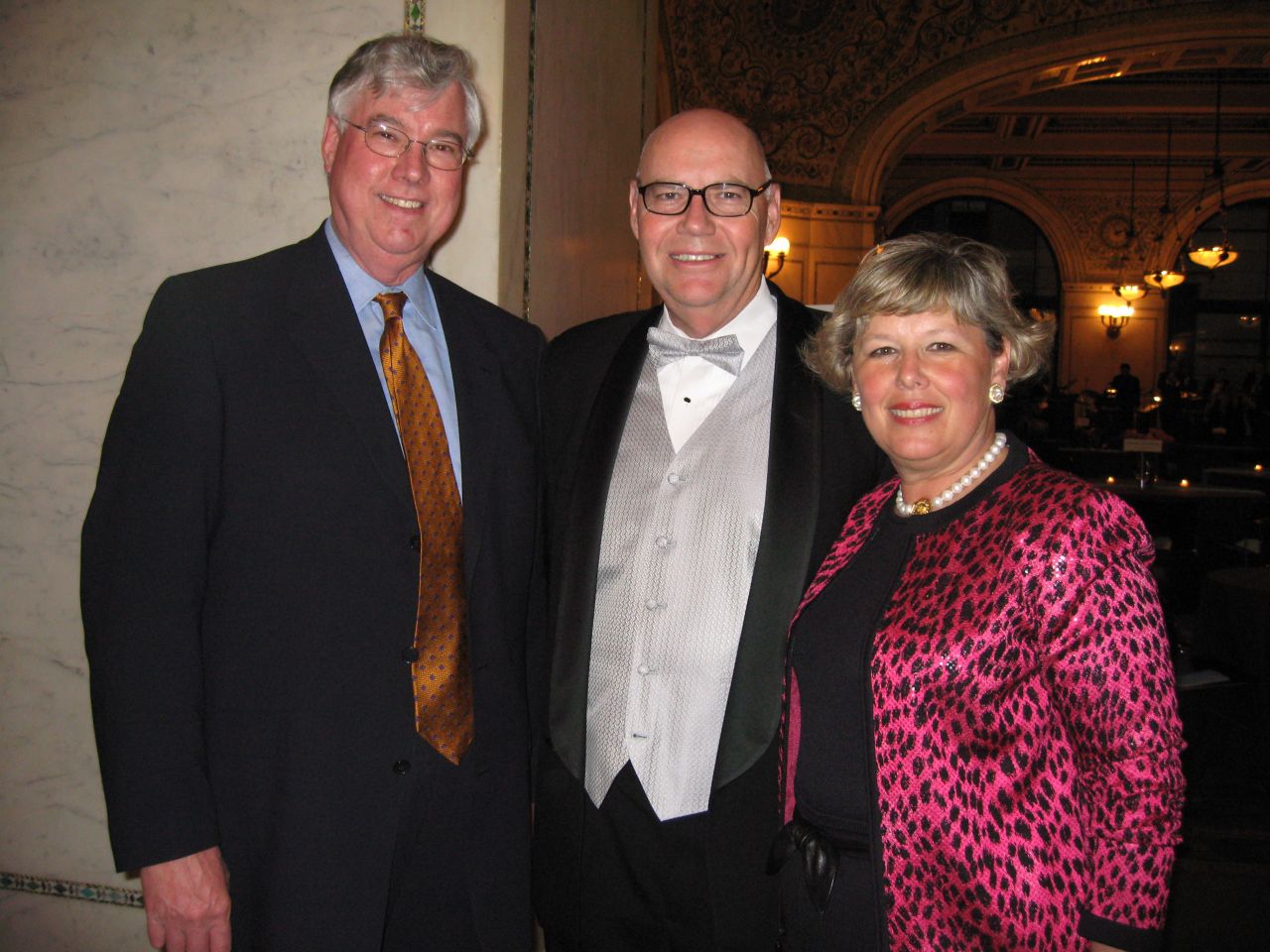 George Mahoney, Hon. James Holderman, ISBA Board of Governors member Paula Holderman