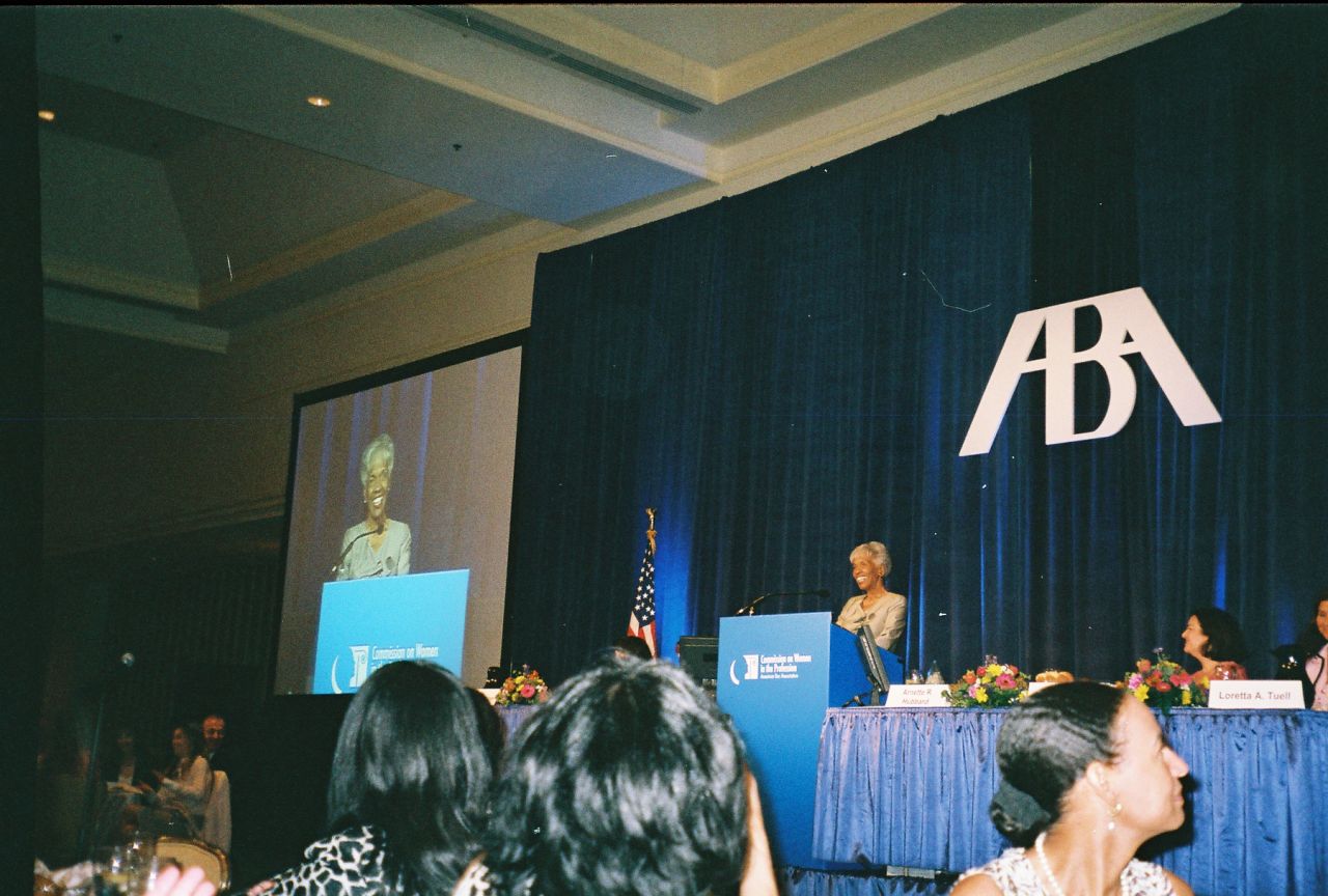 Hon. Arnette R. Hubbard addresses the audience after accepting her Brent Award.