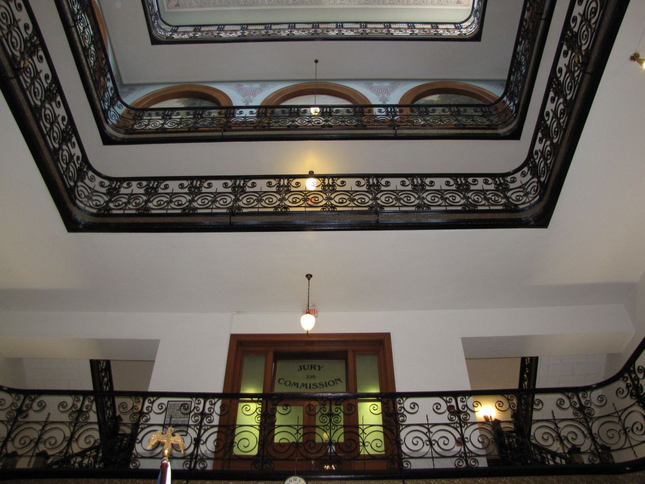 Ornate railings of interior dome