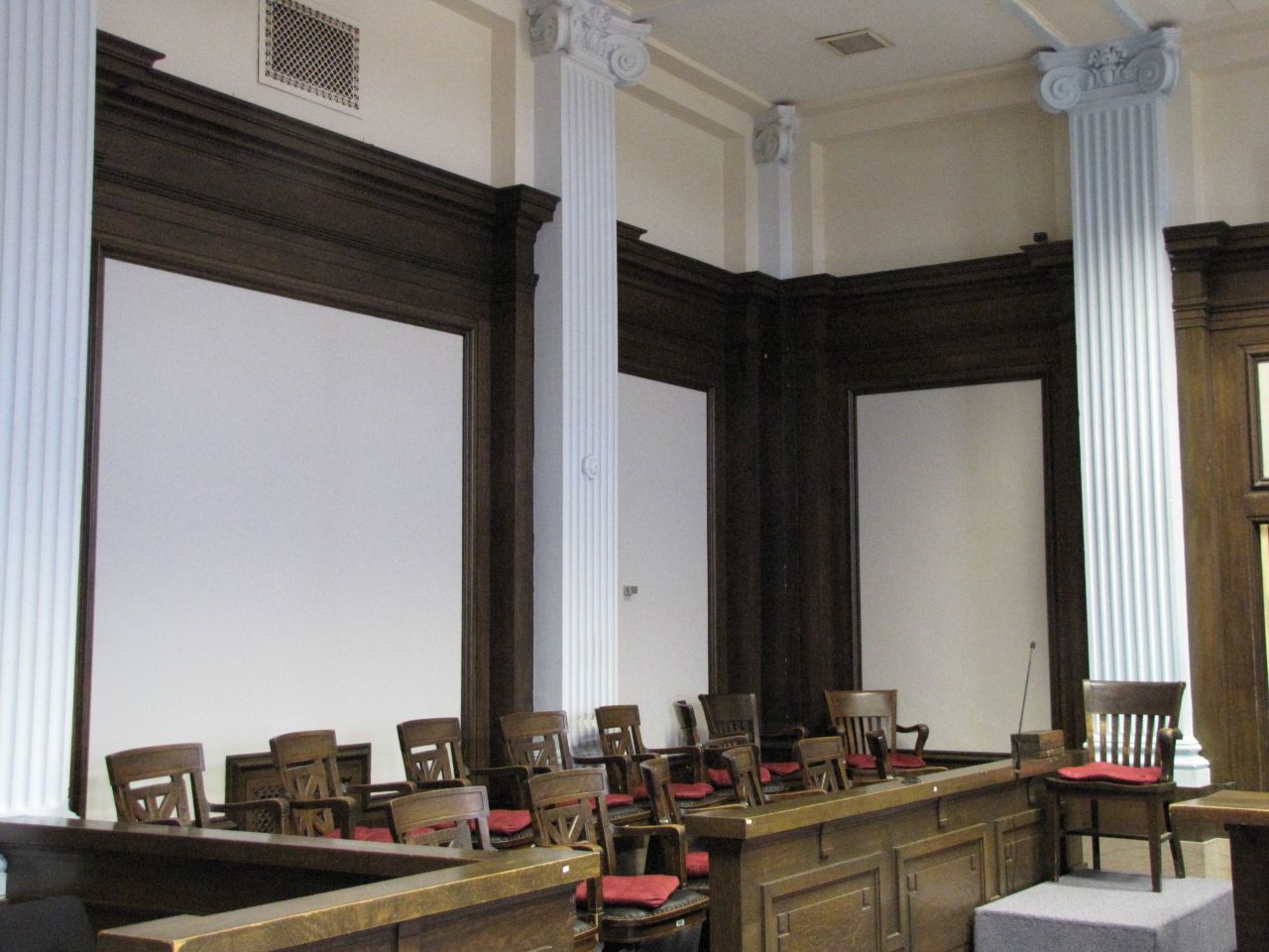 Jury box in Courtroom 300