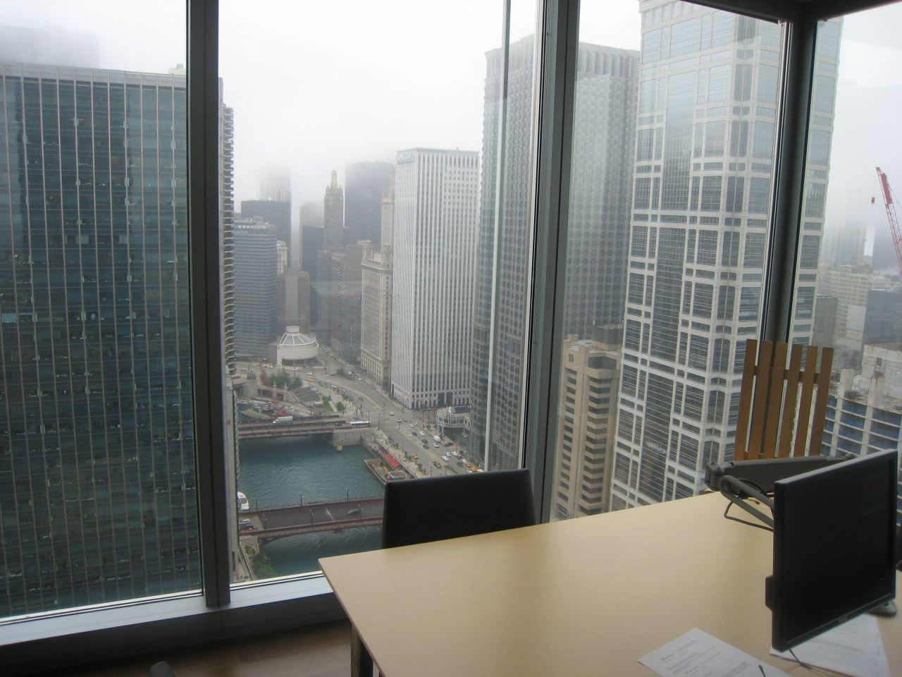 The view from a corner partner office on the 31st floor.