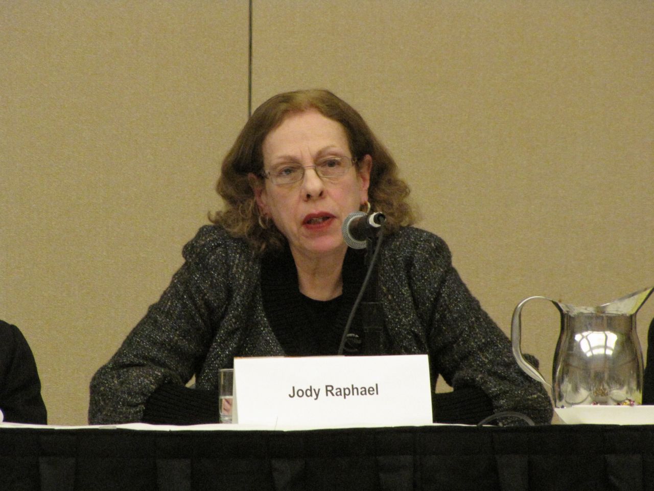 Panelist Judy Raphael, an advocate for victims of sex trafficking