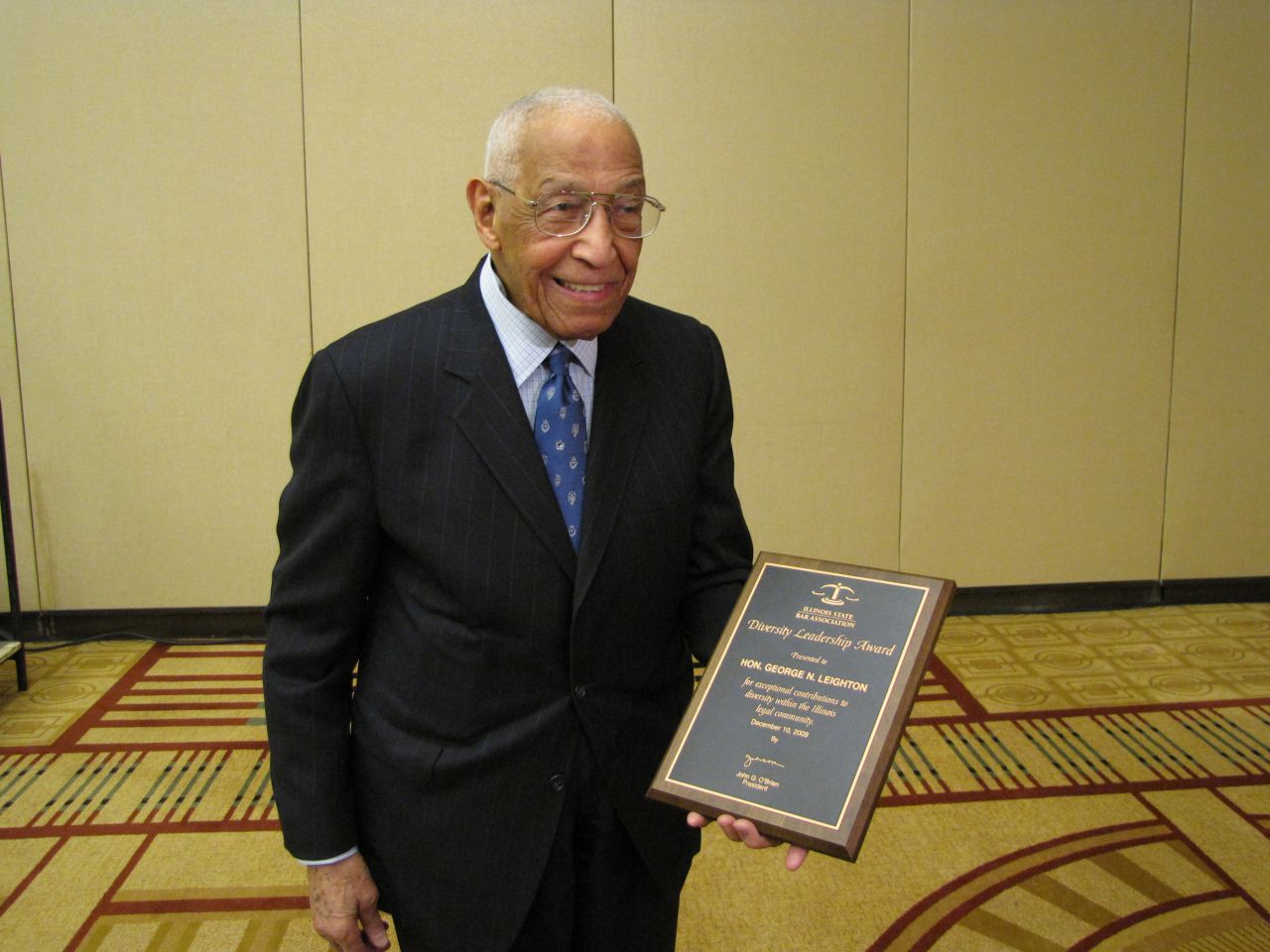 Judge Leighton with his award