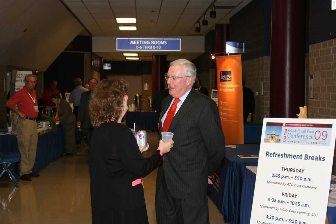 ISBA President, John O'Brien, greets attendees at the 5th Annual Solo & Small Firm Conference.