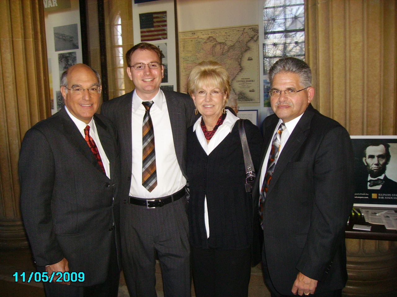 ISBA President Elect Mark Hassakis, Ryan Reguly, Bobbie Lipsky, ISBA member Nolan Lipsky