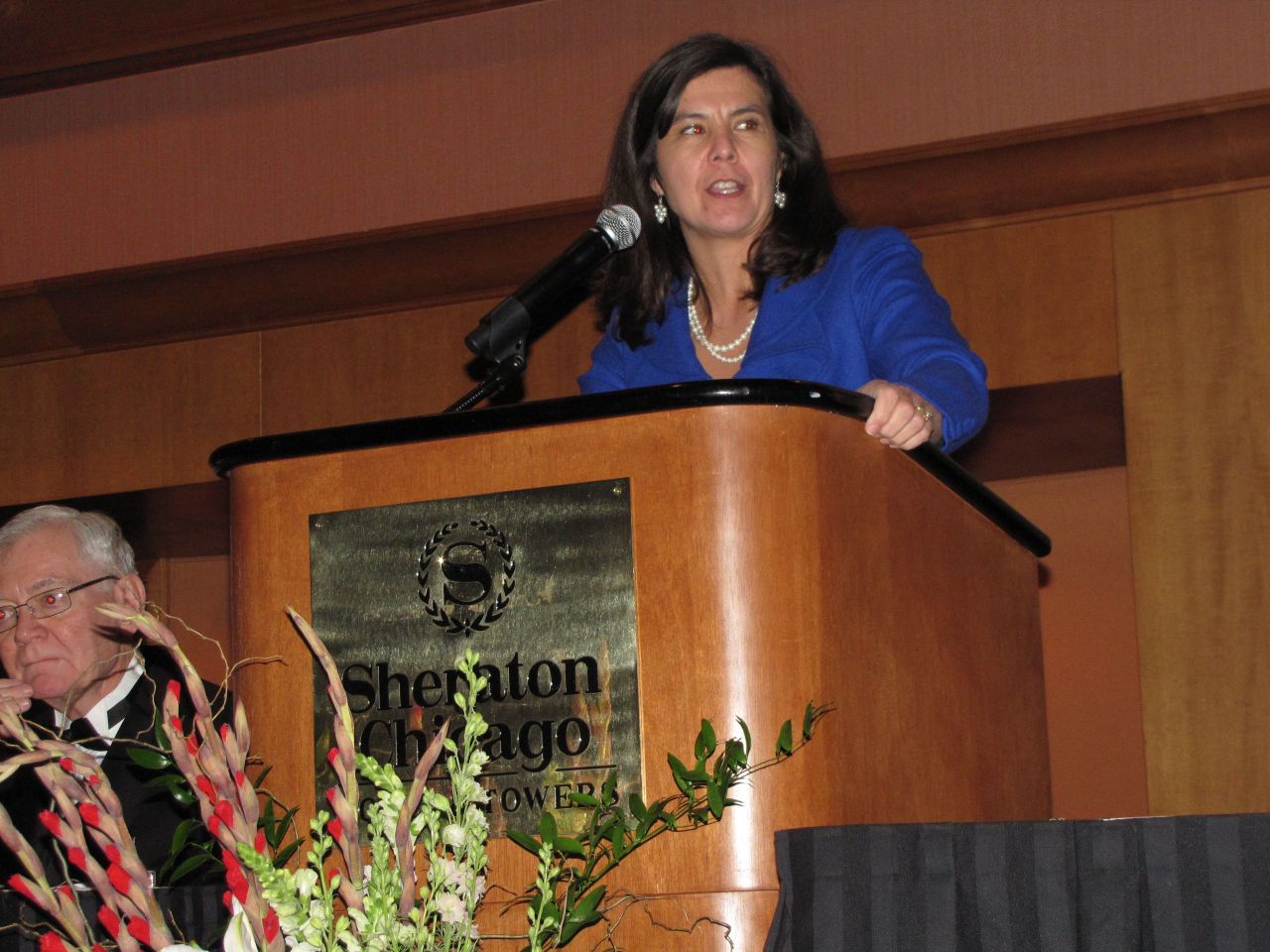Cook County State's Attorney and Chicago Bar Association President Anita Alvarez speaks at the dinner. The Chicago Bar Association was co-sponsor of the event.