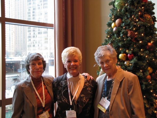 The three female members of the Class of 1960 who were honored (left to right) Charlotte Ziporyn, Chicago; Carole Bellows, Chicago; Claireen Herting, Park Ridge.