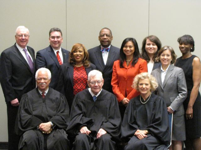 Representatives from local bar associations with the justices.