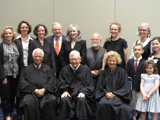 New admittee Agnes Prindiville and family with the justices.
