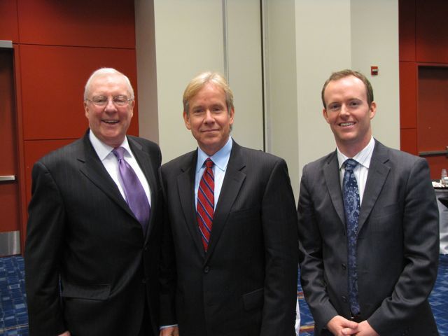 ISBA Immediate Past President John O'Brien with Levin and Perconi partner Jeffrey Martin and Gay and Lesbian Bar Association of Chicago President John Litchfield