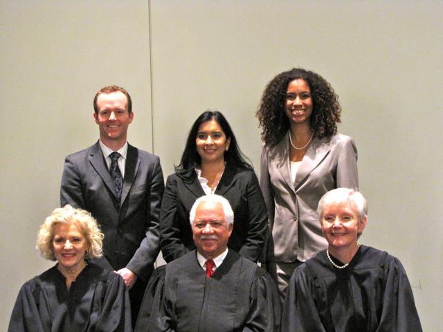 The Supreme Court justices with representatives from the Gay and Lesbian Bar Association of Chicago, Hispanic Lawyers Association of Illinois and the Puerto Rican Bar Association of Illinois.