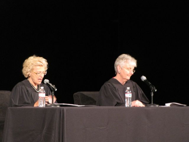Supreme Court Justices Anne Burke and Mary Jane Theis presided over the ceremony.