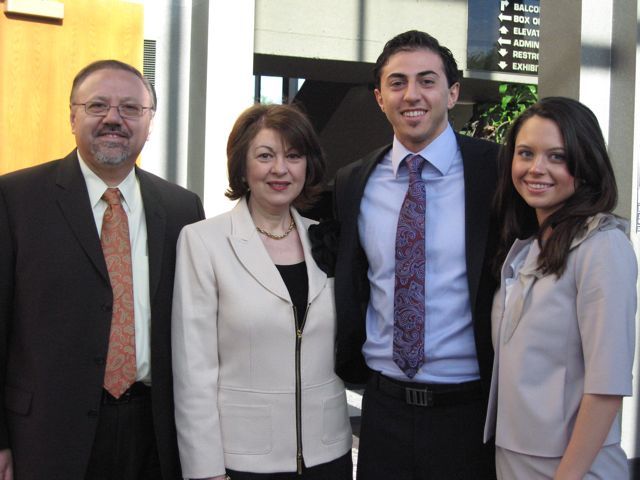 ISBA member and Rockford attorney Albert Altamore, his wife toni, his son, new admittee Agostino and his wife Ashley.