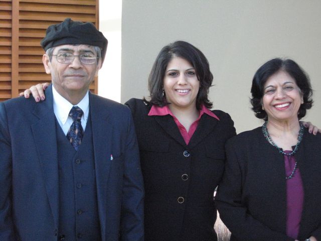 New admittee Bonnie Simran Bhatia with her parents
