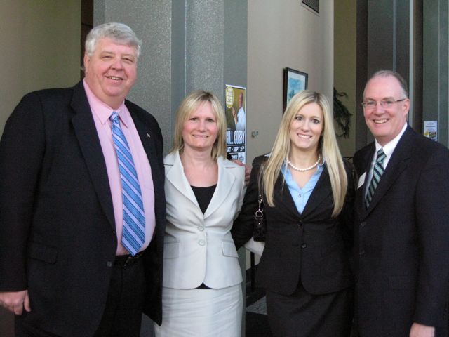 DuPage County Bar Association President Kent Gaertner, his wife Mary, new admittee Kristen Henry and ISBA 3rd VP John Thies