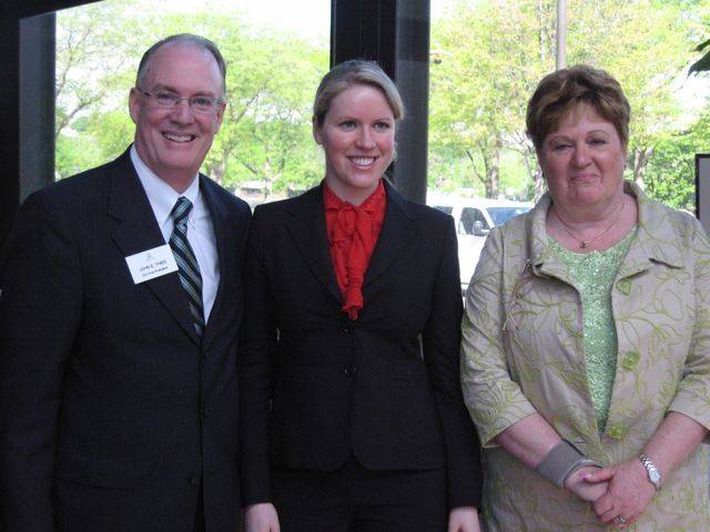 ISBA 3rd Vice President John Thies, new admittee Lijana Pukinaite, Justice Susan Hutchinson