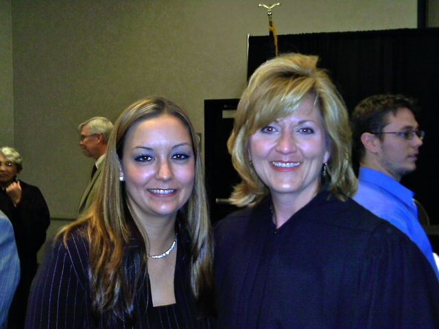 New admittee Elizabeth Johnson and Appellate Justice Mary K. O'Brien