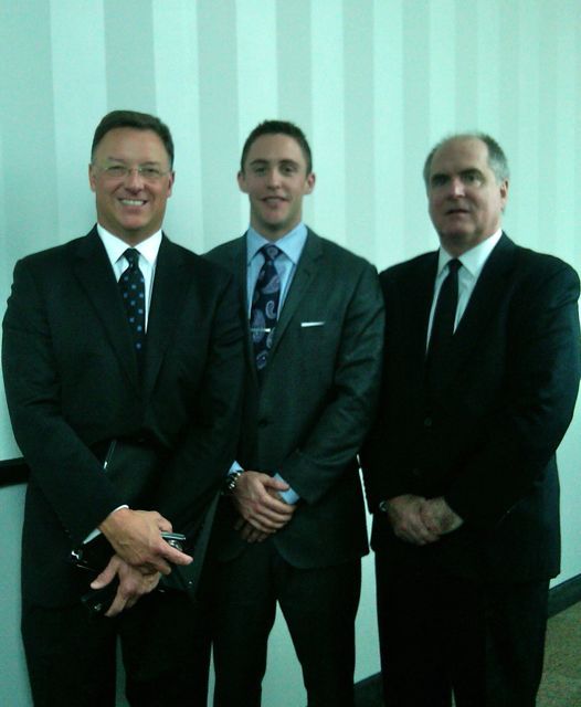 ISBA President-elect John G. Locallo, new admittee Ryan McCracken and his uncle, attorney Richard Steagall
