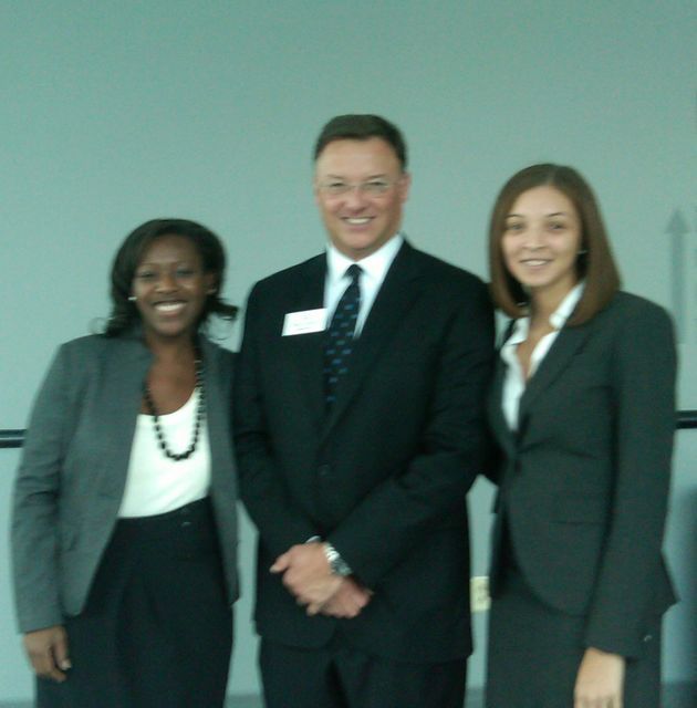 New admittee Lakeiya Maxwell, ISBA President-elect John G. Locallo and new admittee Brittney Broadnax
