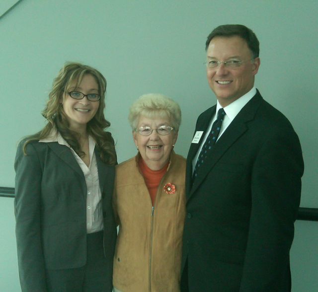 New admittee Mollie Ralph, her grandmother, Jean Ralph, and ISBA President-elect John G. Locallo