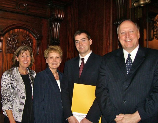 Hon. Katherine M. McCarthy, 6th Judicial Circuit; Mrs. Kevin L. Kehoe; new admittee Martin J. Kehoe; ISBA member Kevin L. Kehoe