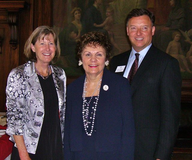 Hon. Katherine M. McCarthy, Justice Rita Garman, ISBA 2nd Vice President John Locallo