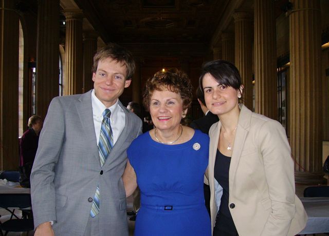 New admittee Terence Trapane, Justice Rita Garman and new admittee Isabel Rosa