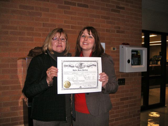 New admittee Kylee Jordan is celebrating with her mother Benny Jordan