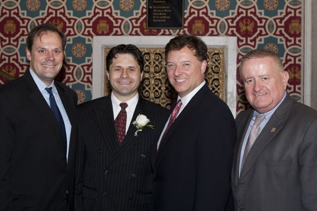 ISBA Secretary Mark Wojcik, Advocates Society President Robert Groszek, ISBA President-Elect John Locallo and ISBA Governor Judge Russell Hartigan. - Photo by Artur Zadrozny 