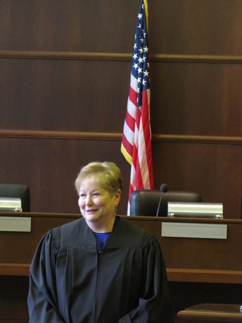 Judge Schleifer speaks after being sworn-in