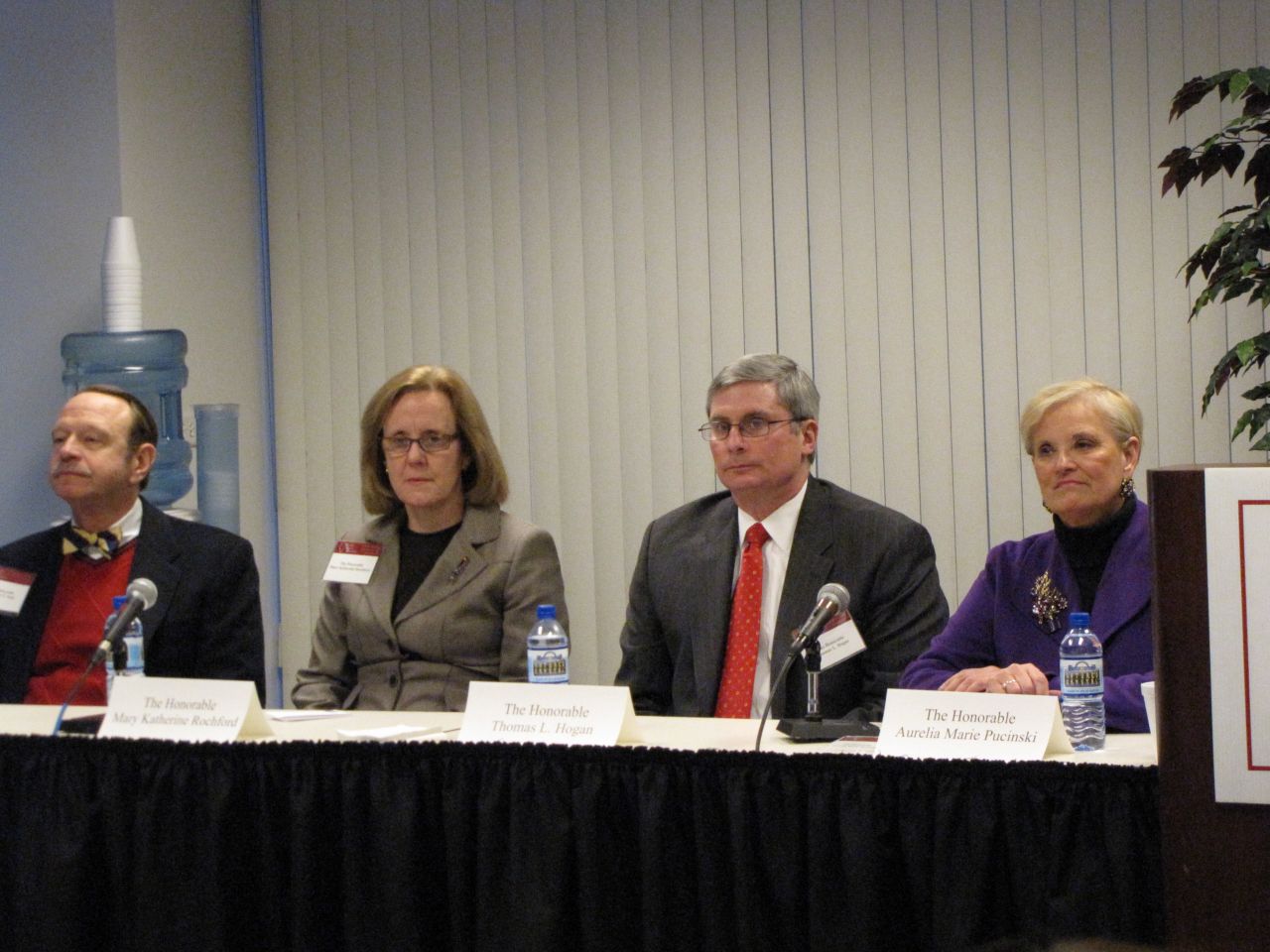 (Click to enlarge) Candidates Sebastian T. Patti, Mary Katherine Rochford, Thomas L. Hogan and Aurelia Marie Pucinski