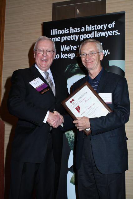 President O'Brien presents a 5-year Newsletter Service Award to William J. Brinkmann