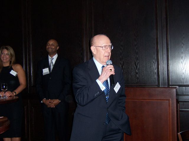 Judge Bauer speaks after accepting his award.
